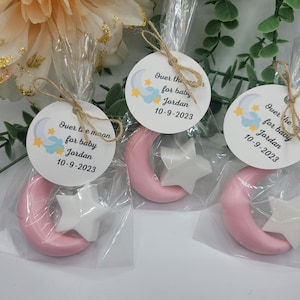 Moon and star soaps, star and moon soaps, party favors, it&#39;s a boy, it&#39;s a girl, baby shower favors, gender reveal favors,