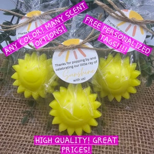 Sun soap party favors here comes the son baby shower favors gender reveal birthday party first trip around the sun sunny day