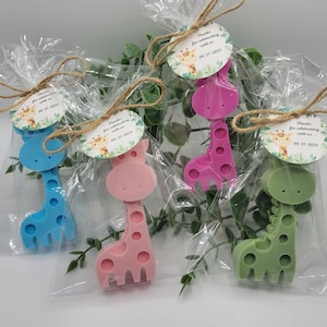 Giraffe soap, handmade soap, party favor soap, party favors, kids soap, baby shower, gender reveal.