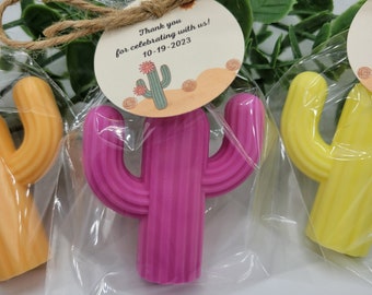 Cactus personalized soaps baby shower party favors birthday party favors kids soap soap party favors handmade soap cactus shaped soap favors