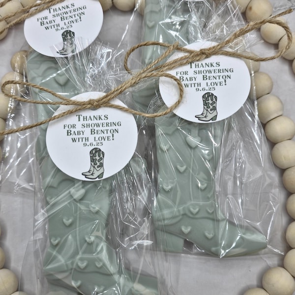 Boot Soaps, bows and boots party favors, bridal baby shower cowboy cowgirl western it's a boy its a girl wedding birthday
