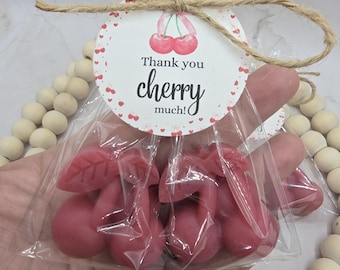 Cherry shaped soap sweet as cherry thank you cherry much cherry on top bridal birthday shower any occasion homemade handmade