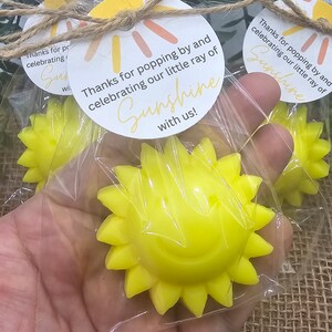 Sun soap party favors here comes the son baby shower favors gender reveal birthday party first trip around the sun sunny day
