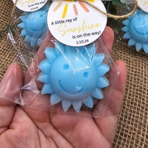 Sun soap party favors here comes the son baby shower favors gender reveal birthday party first trip around the sun sunny day