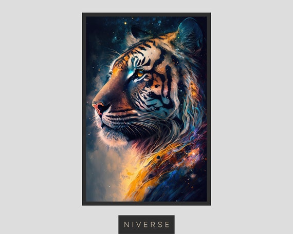 Cosmic Tiger Digital Print Cosmos Universe Stars Spirit Animal Lovers  Instant Download Printable Wall Art Home Decor Living Room Idea - Etsy