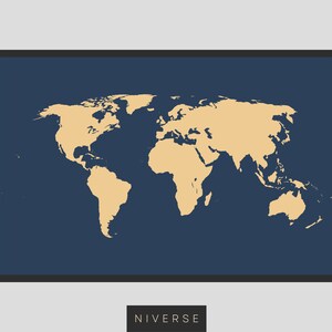 Weltkarte Digitaldruck Einfacher Moderner Minimalist Sofortiger Download druckbare Wandkunst Home Decor Wohnzimmer Idee