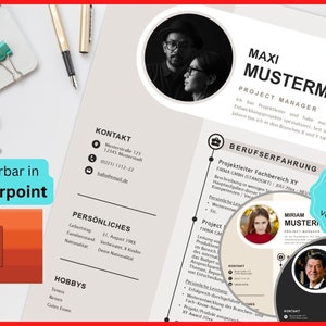 Unisex Resume Template with Photo | Digital as a file to download for application in German