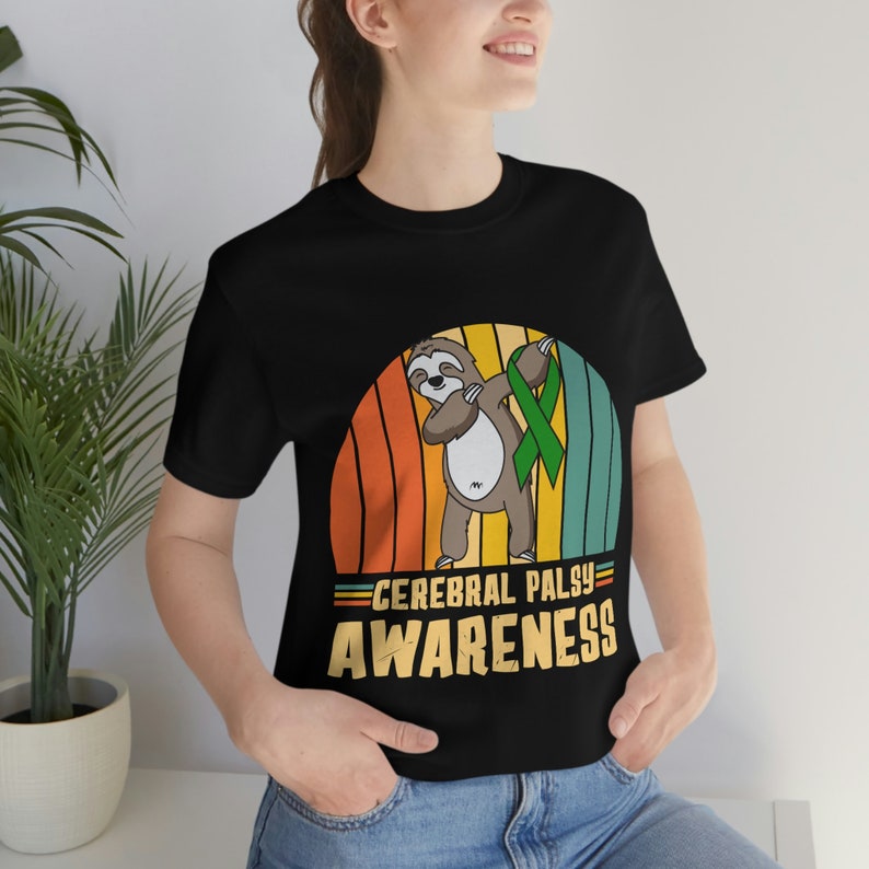 Zhiriklähmung Awareness Retro Faultier T-Shirt Bild 1