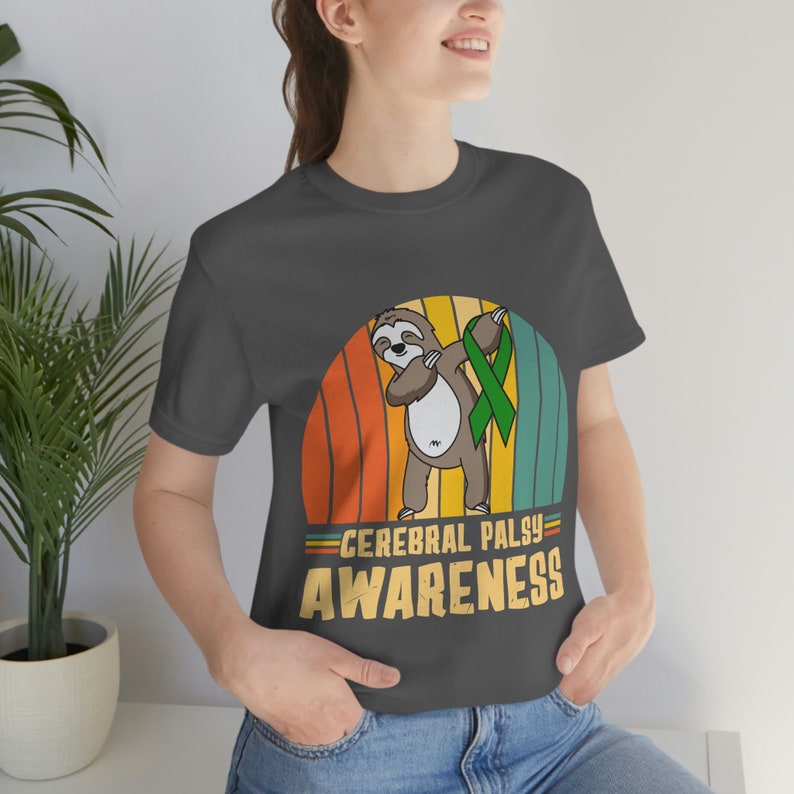 Zhiriklähmung Awareness Retro Faultier T-Shirt Bild 3