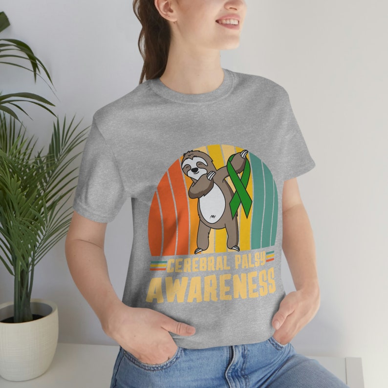 Zhiriklähmung Awareness Retro Faultier T-Shirt Bild 4
