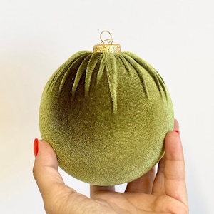 Handmade Olive Green Velvet Christmas Ornament