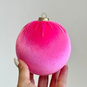 Handmade Neon Pink Velvet Christmas Ornament