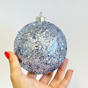 Air Force Blue Glitter Christmas Ball Ornament