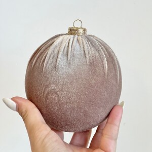 Handmade Ecru Velvet Christmas Ball Ornament