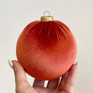 Rufous Velvet Christmas Ball Ornament: Handmade Holiday Decor