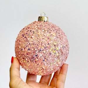 Seashell Glitter Christmas Ornament: Custom Holiday Ball