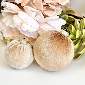 6 Velvet Christmas Balls: Custom Handmade Ornaments