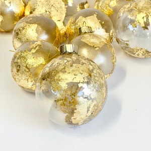 Ornement de Noël globe, boule de Noël, décorations de Noël en or, ampoules de Noël, boules de verre de Noël, boules personnalisées, ampoules en verre image 1