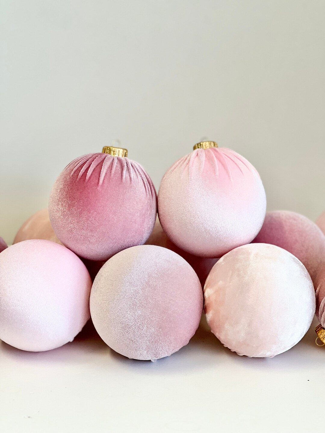 Pale Pink Christmas Ornaments 