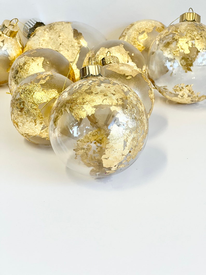 Ornement de Noël globe, boule de Noël, décorations de Noël en or, ampoules de Noël, boules de verre de Noël, boules personnalisées, ampoules en verre image 4