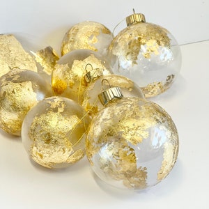 Ornement de Noël globe, boule de Noël, décorations de Noël en or, ampoules de Noël, boules de verre de Noël, boules personnalisées, ampoules en verre image 2