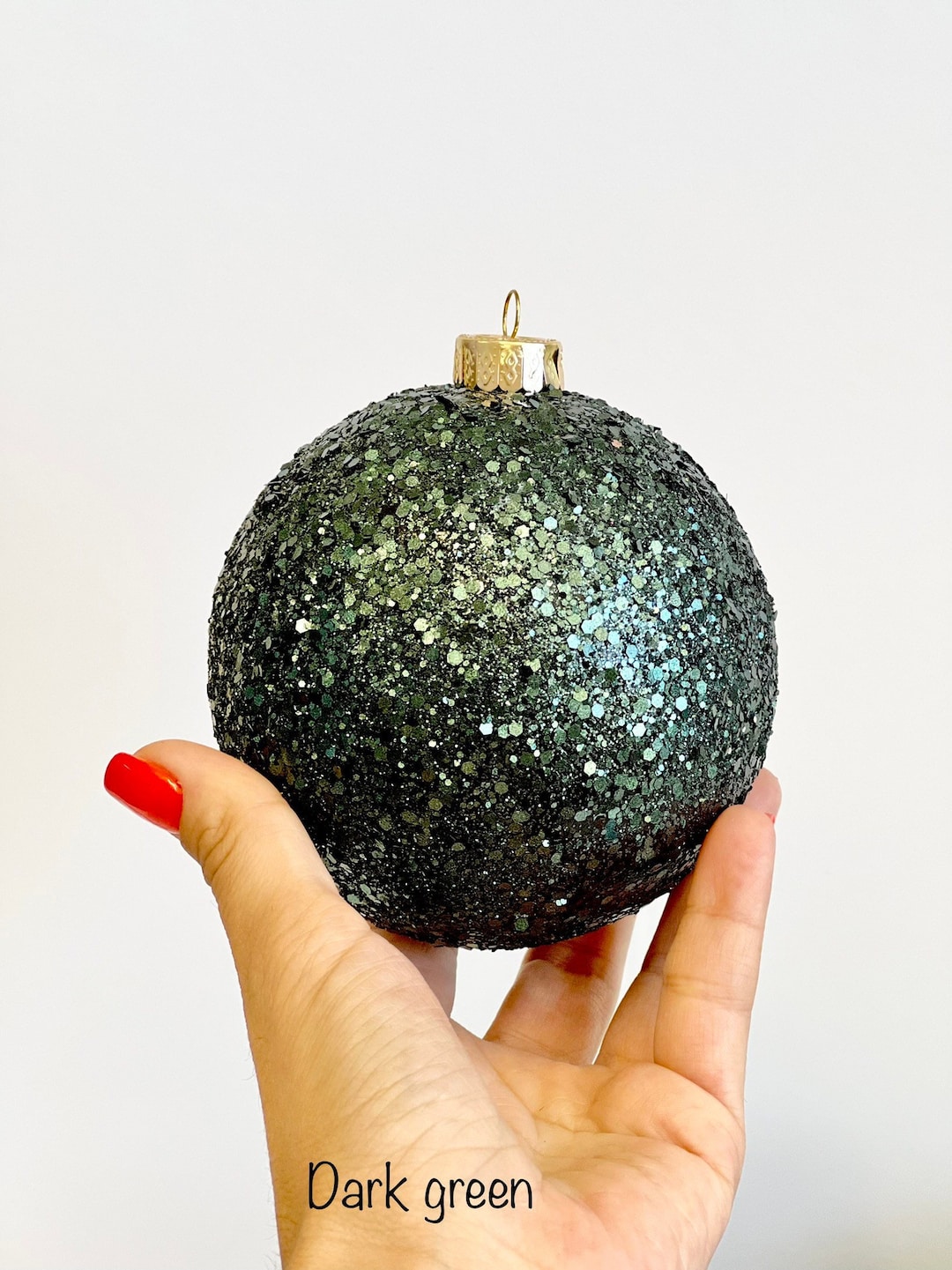 Dark Green Christmas Ornament, Christmas Ball, Handmade Christmas