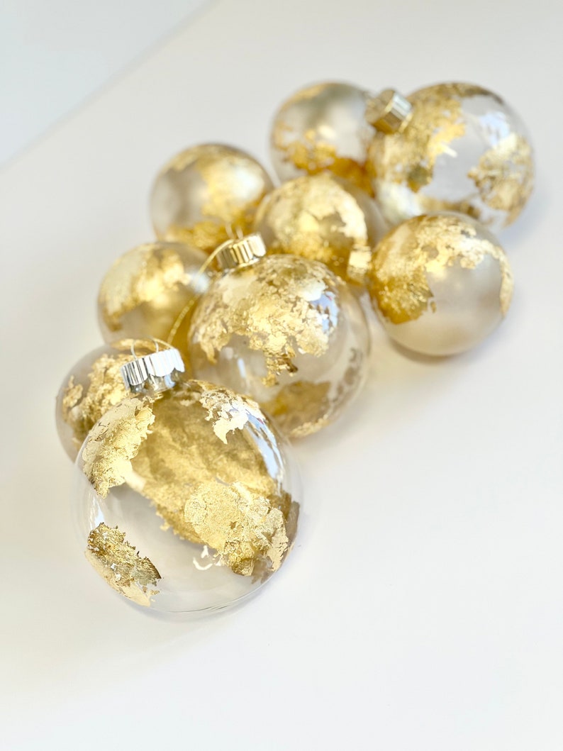 Ornement de Noël globe, boule de Noël, décorations de Noël en or, ampoules de Noël, boules de verre de Noël, boules personnalisées, ampoules en verre image 5