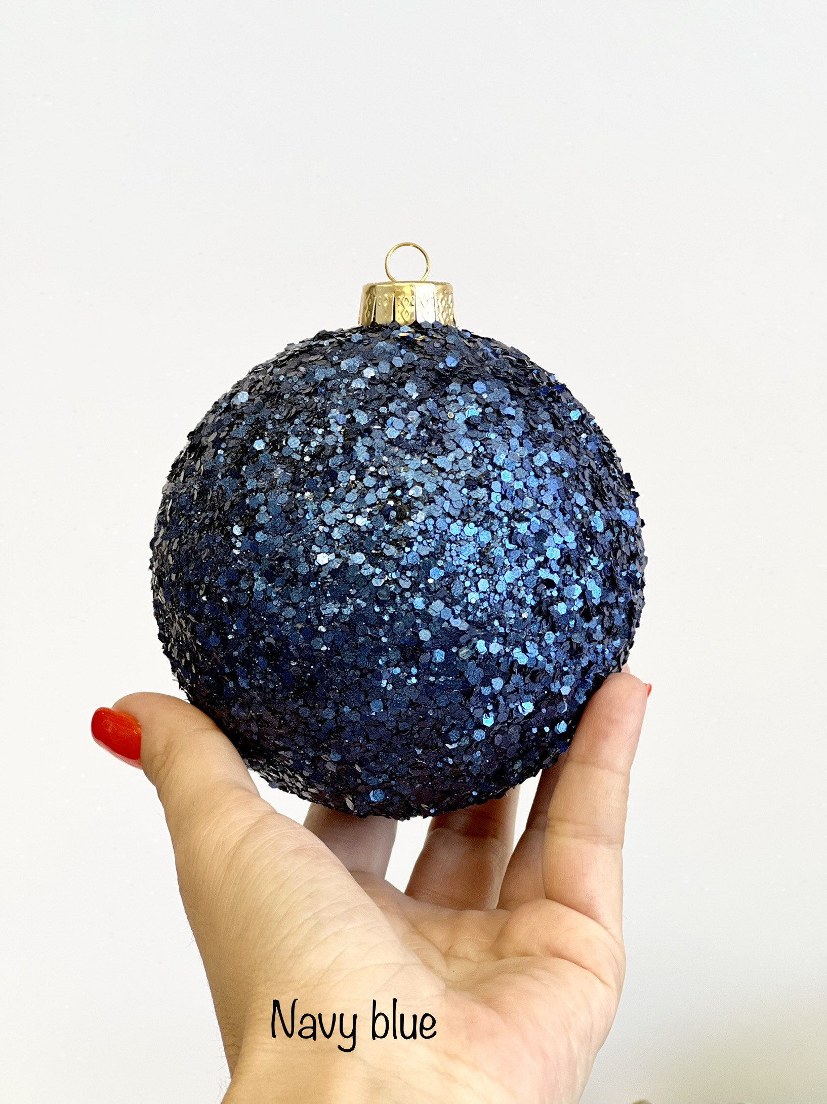 Navy Blue Christmas Ornament Christmas Ball Handmade Christmas Decorations Christmas Gift Custom Christmas Balls Blue Glitter Balls Etsy UK