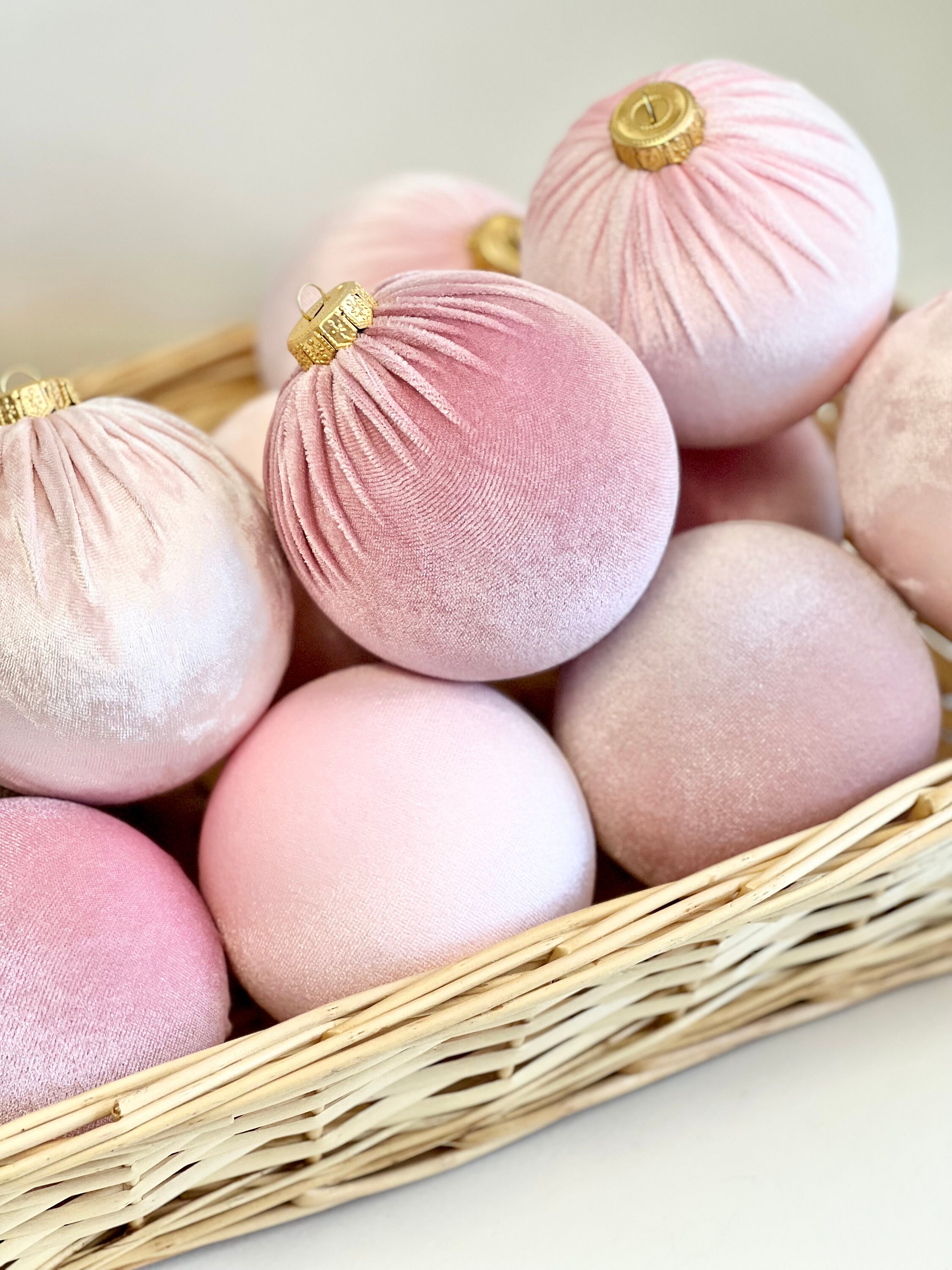 Pale Pink Christmas Ornaments 