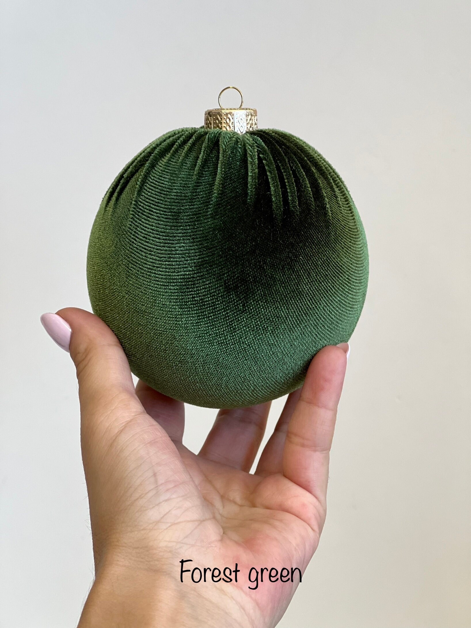 6 Palline Di Natale In Velluto Floccato, Verdi, Infrangibili, Per Albero E Decorazioni