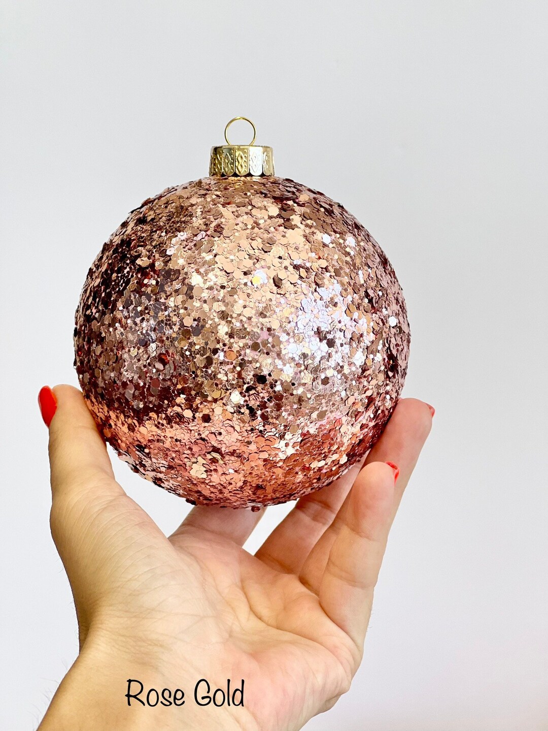 Rose Gold Christmas Ornament, Christmas Bulbs, Gold Christmas