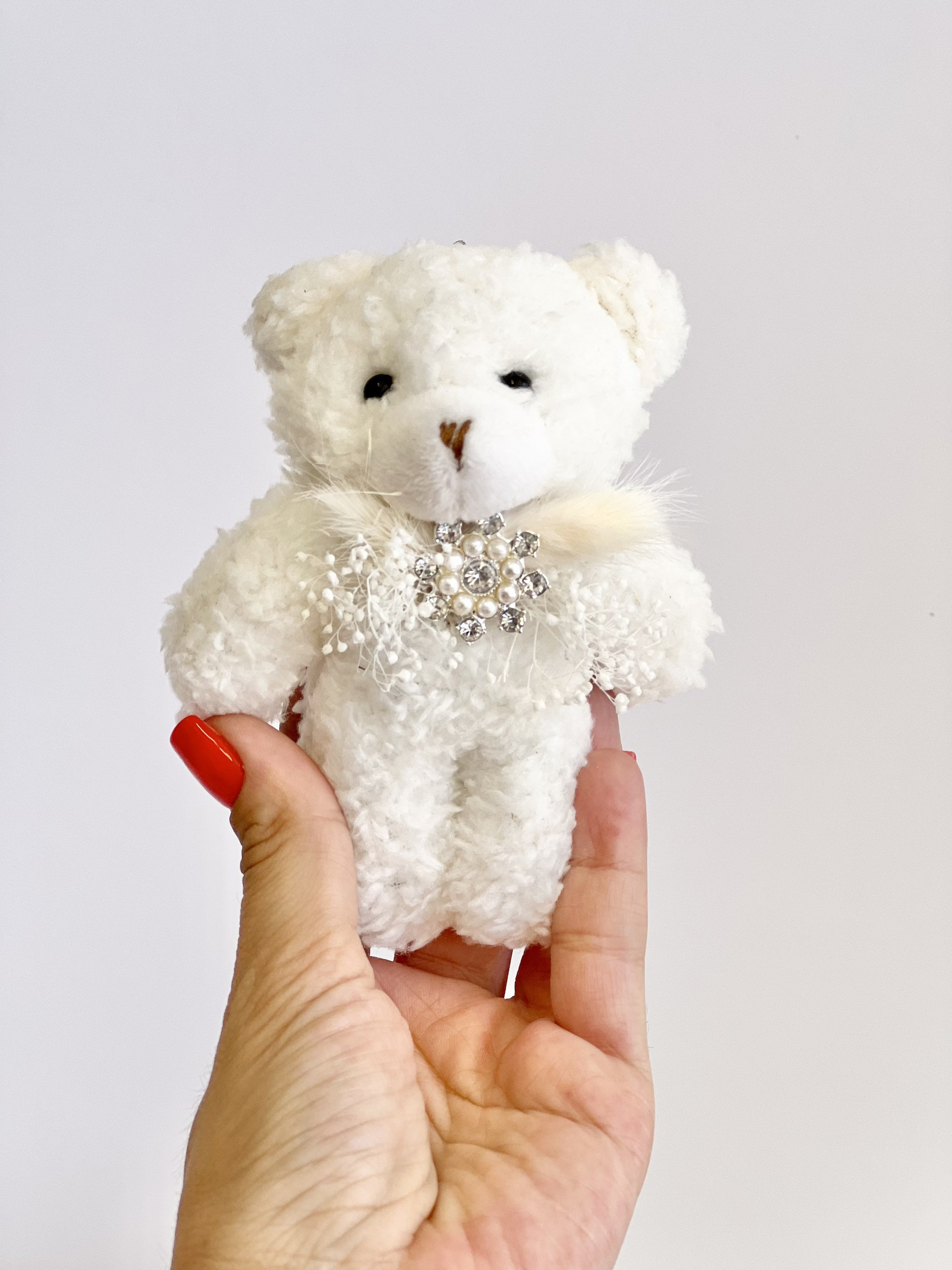 White Teddy Bear Christmas Ornament Christmas Plush Toy Baby Etsy