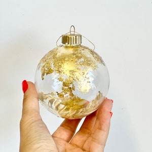 Ornement de Noël globe, boule de Noël, décorations de Noël en or, ampoules de Noël, boules de verre de Noël, boules personnalisées, ampoules en verre image 3