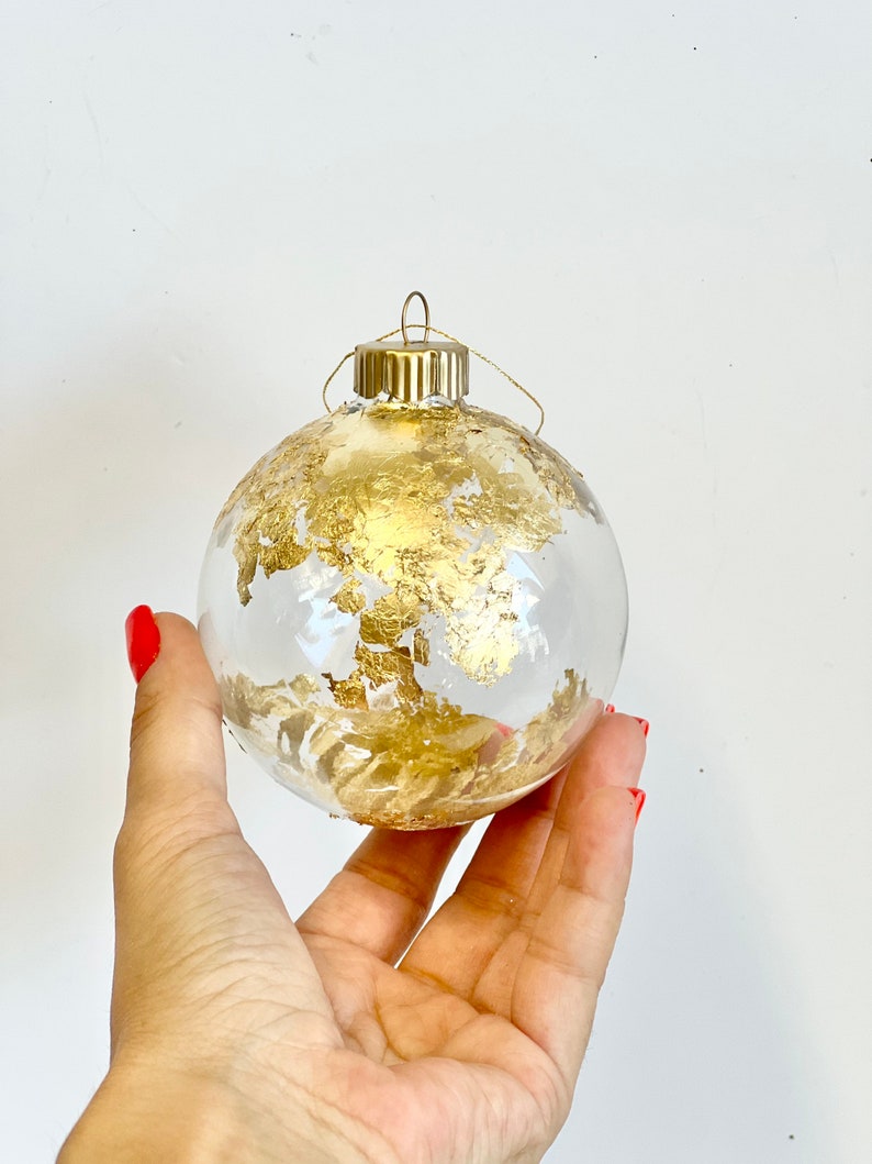 Ornement de Noël globe, boule de Noël, décorations de Noël en or, ampoules de Noël, boules de verre de Noël, boules personnalisées, ampoules en verre image 3
