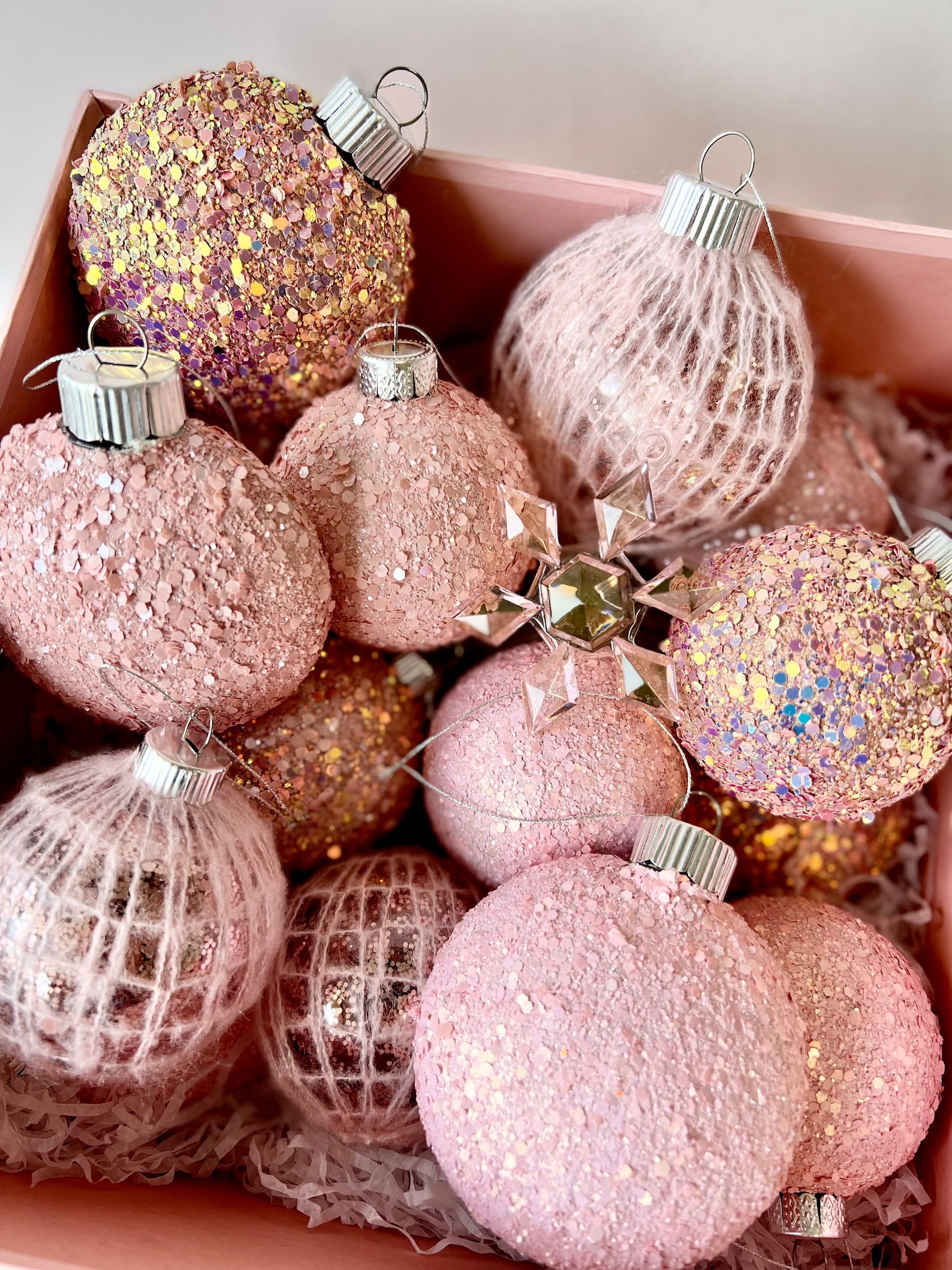 Image of Pink Christmas Tree Ornaments
