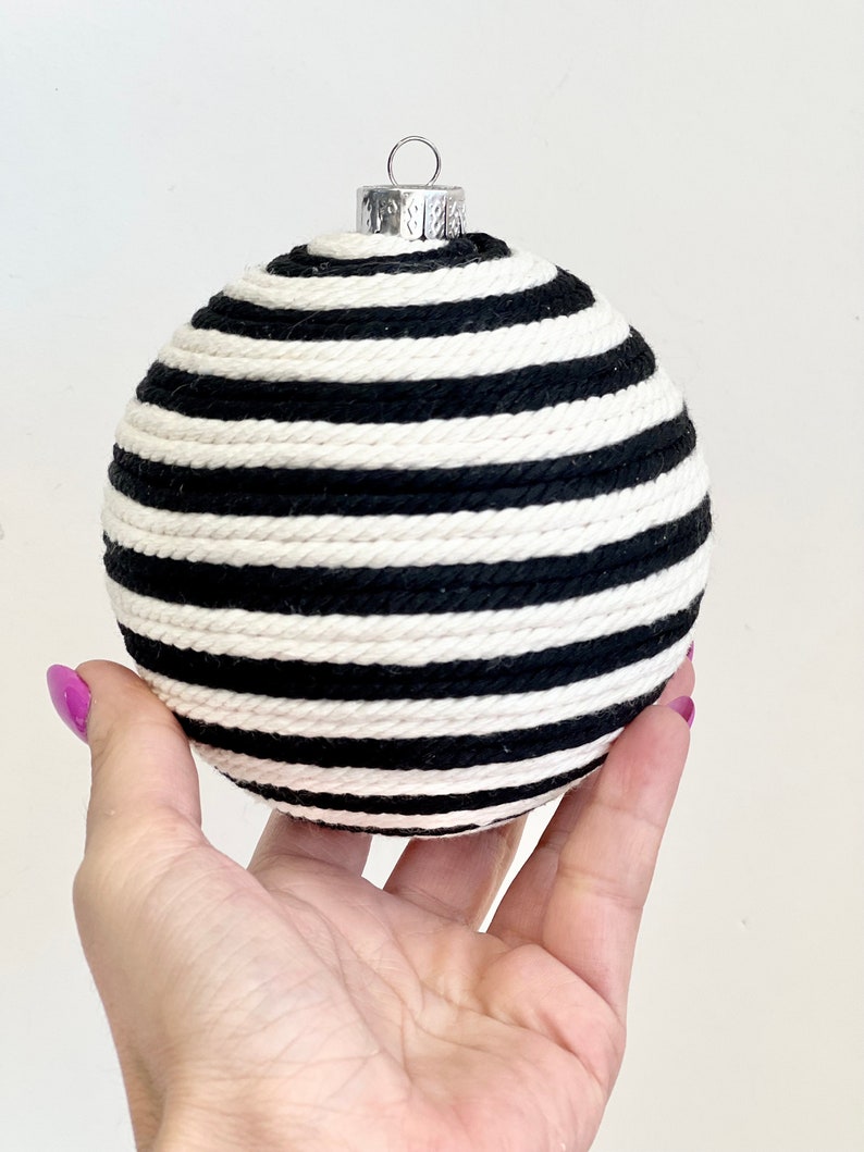 Bulk Christmas Ornaments, Christmas Balls, Xmas, Christmas Decorations, Christmas Gifts Idea, Black and White Christmas Bulbs set of 6 image 6