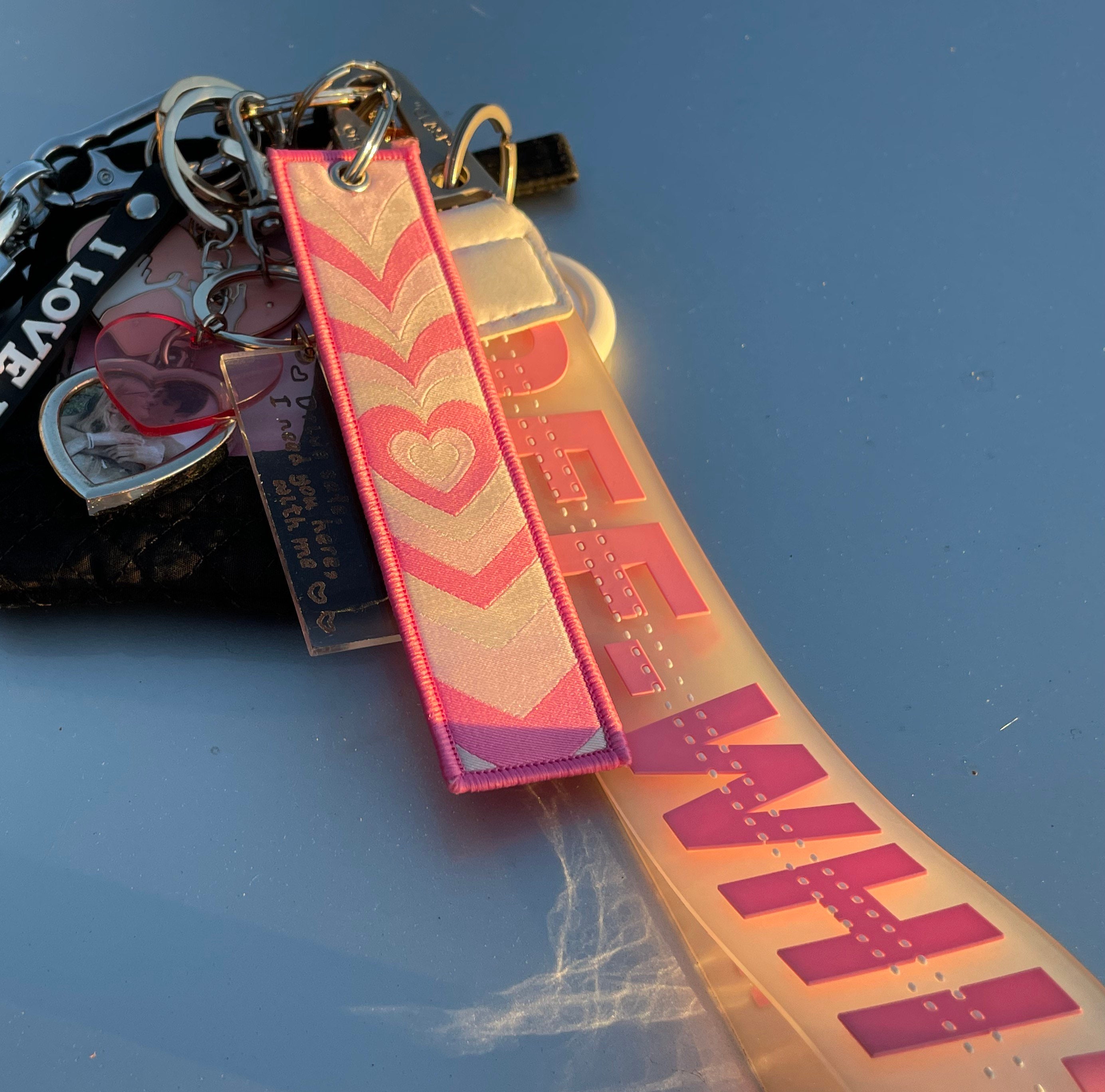 Pink and Gold Keychain