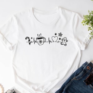 Christmas EKG Shirt, Santa Shirt, Womens Christmas Shirts, Funny Christmas Shirt, Christmas Shirt, Christmas Party Tee, Holiday Tshirt