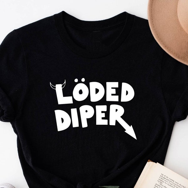 Loded Diper Shirt, Vintage Look, Diary of a Wimpy Kid Tee, Short-Sleeve Unisex Rodrick Rules T-Shirt, Gifts for Kids, Kids Boys Girls Shirts