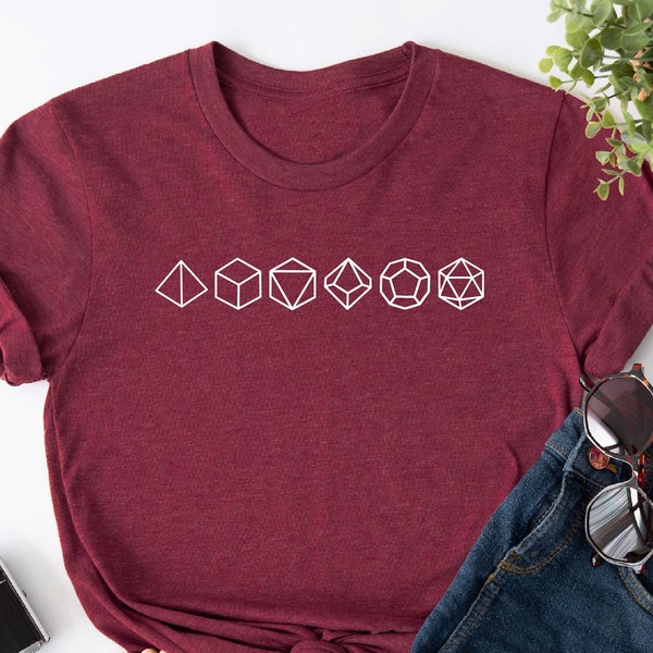 DnD Dungeons And Dragons Shirt, DnD Dice Set Shirt, D&D T-shirt, Geeky Shirt, Gifts for Geeks, DnD Shirt, RPG Gamer Themed Shirt, RPG Shirts