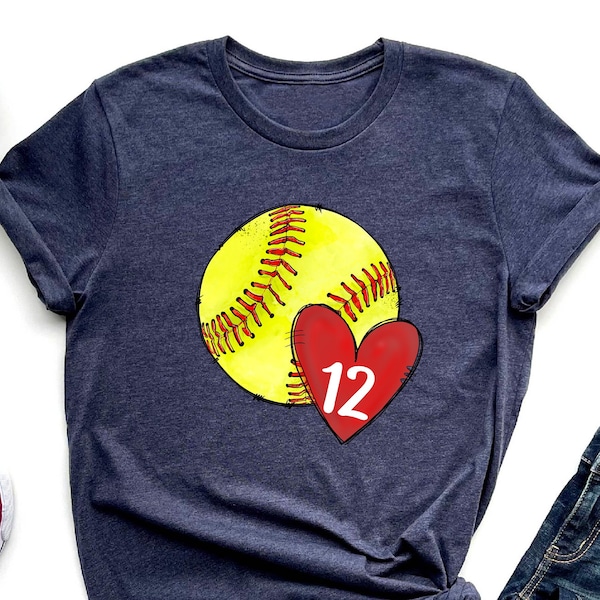 Personalized Softball Mom Shirt, Softball Mom Personalized Number Shirt, Softball Shirt, Softball Lover Gift Shirt, Softball Player Shirt