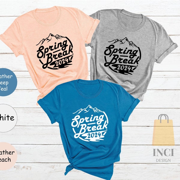 Spring Break Shirt, 2024 Spring Break Shirt, Family Spring Mountain Tee, Spring Break Matching Gifts, Vacation Shirt, Matching Family Shirts