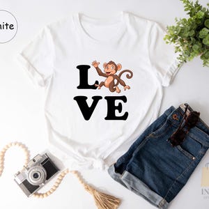 Monkey Shirt, Monkey Gift, Monkey Love Shirt, Animal Shirt, Cute Monkey, Animal Lover Tee, Nature Lover Shirt, Funny Monkey Tee, Monkey Gift