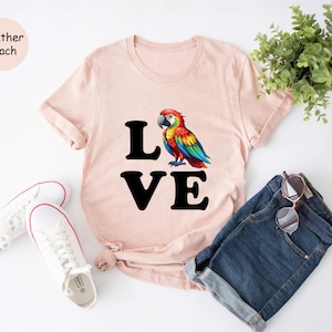 Parrot Love Tee, Bird Lover Shirt, Animal Lover Shirt, Bird Watcher Gift Shirt, Mothers Day Gift Shirt, Parrot Vacation Outfit, Parrot Shirt