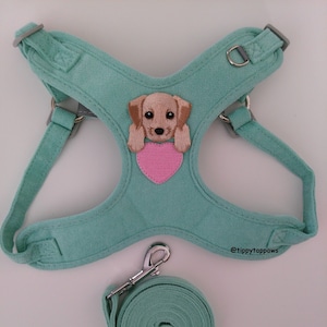 Custom Dog Harness - Dog Harness and Leash Set - Portrait Dog Harness - Photo Dog Harness - Adjustable Dog Harness - No Pull Dog Harness