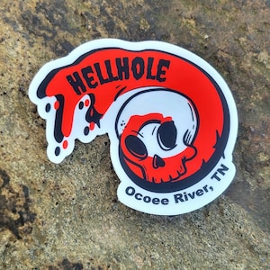 Ocoee River Sticker Kayak Rafting whitewater Tennessee Sticker White water Hell Hole Rapid Kayak Accessory for kayaker Gift for raft guide
