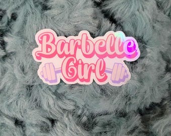 Barbelle Girl Sticker: Waterproof Holographic Gym Decal