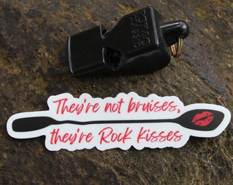 Rock Kisses Kayak Sticker: Whitewater Kayak Decal