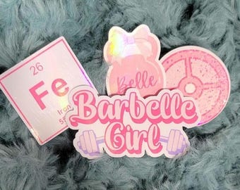 Holographic Weight Lifting Sticker set gym rat workout crossfit girls gym decals