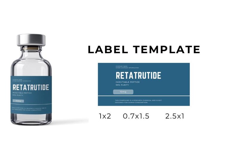 Peptide Labels TEMPLATE Vial and Cap Editable Canva Template GLP1 ...